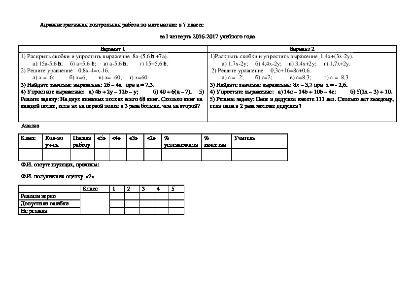 2 по административной контрольной работе