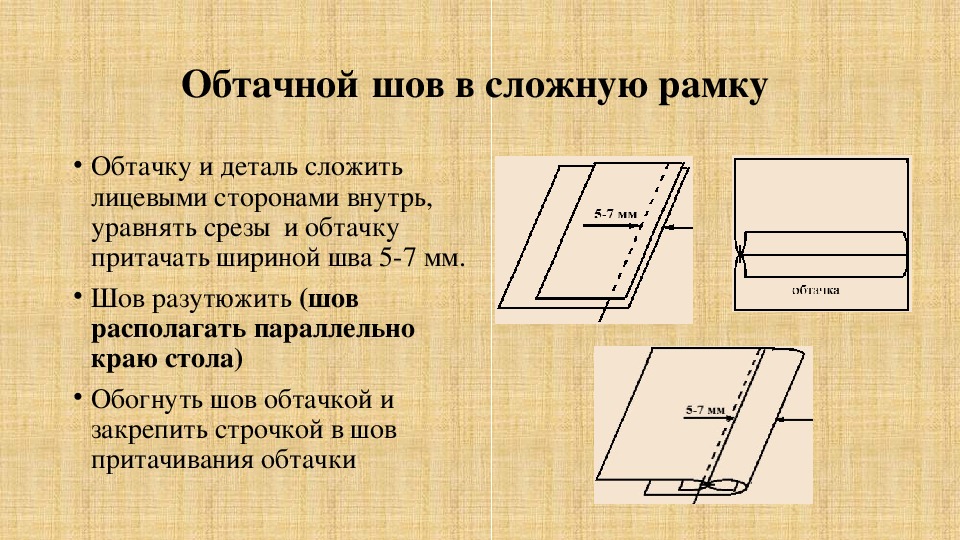 Обтачной шов. Обтачной шов в кант схема. Краевой обтачной шов в кант. Обтачной шов в сложную рамку. Обтачной шов в раскол.