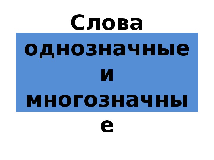 Урок по теме: "Слова однозначные и многозначные" 5 класс.