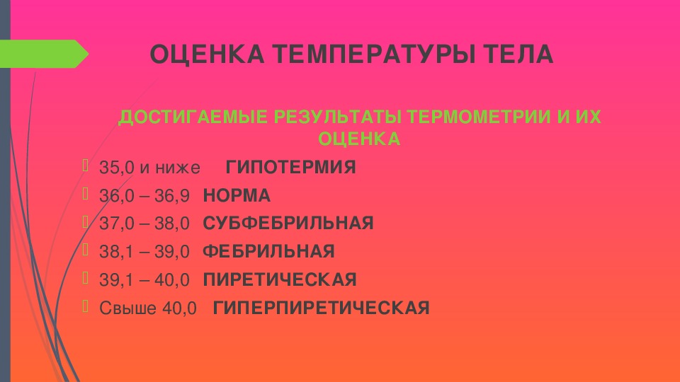 Нормальная температура после. Оценка температуры тела. Норма температуры тела у взрослого человека.