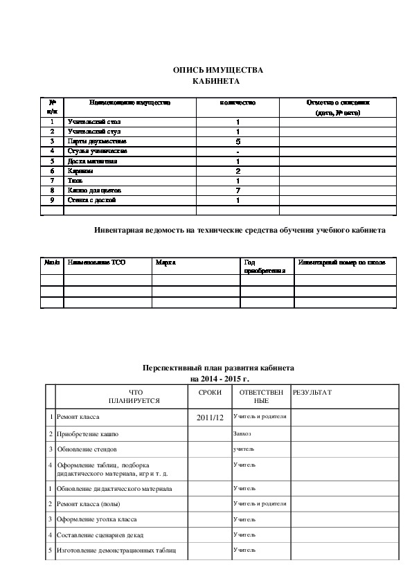 Паспорт музея школы образец заполнения