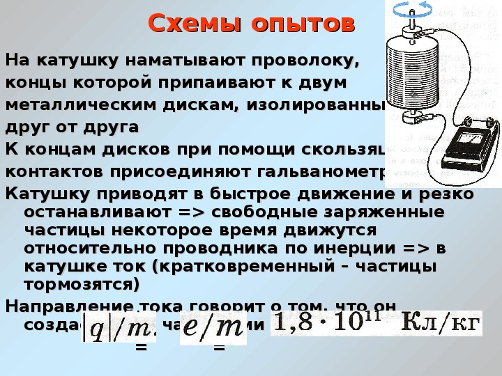 Опыт мандельштама папалекси доказывающий что ток в металлах создают электроны приведите схему опыта