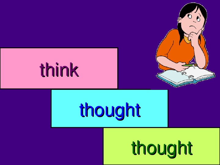 Английский глагол think. Thought глагол. Think thinking употребление. Think thought thought.