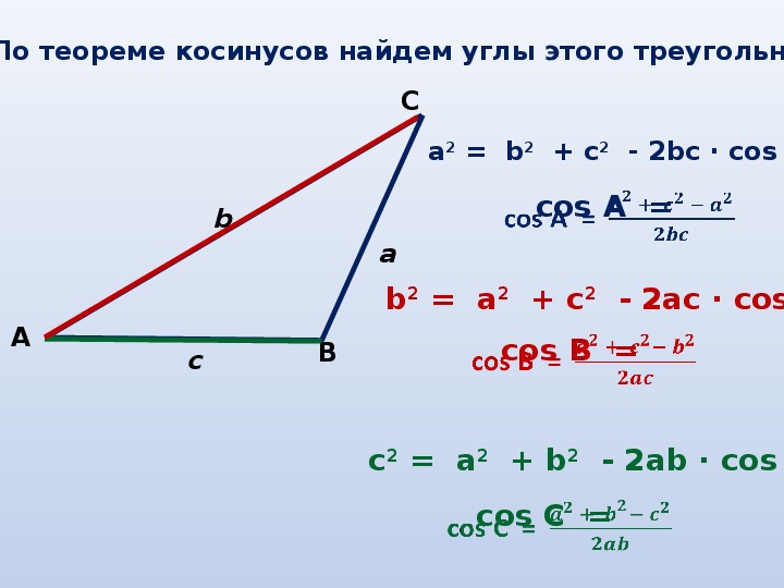 Найдите cos угла b