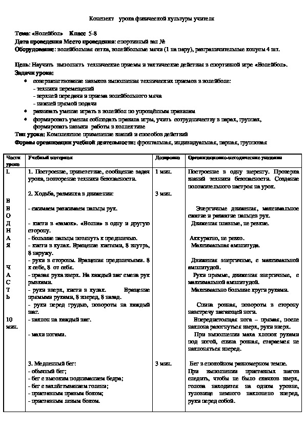 Обложка для материала Конспект   урока физической культуры учителя