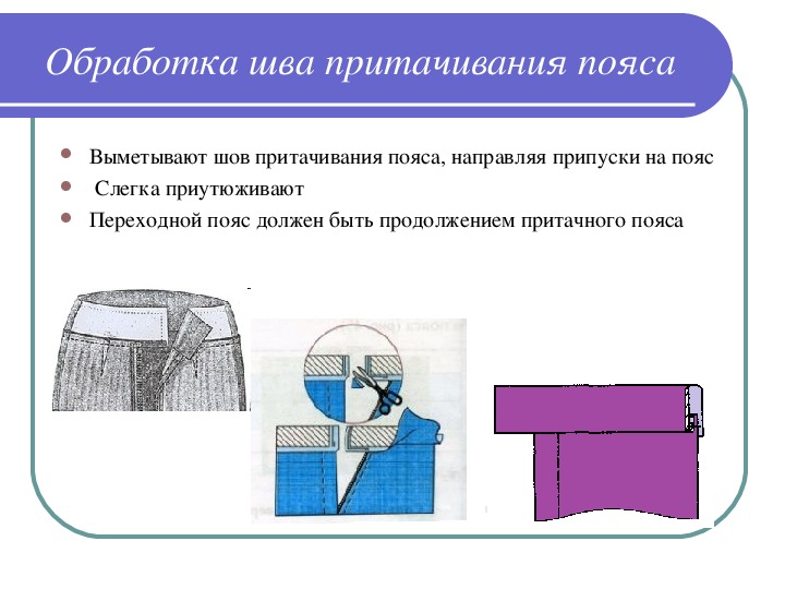 Схема обработки пояса