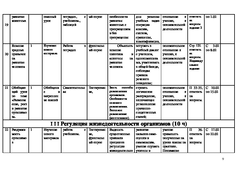Календарно-тематическое планирование по биологии 6 класс ФГОС учебник Пасечник "Линия жизни"