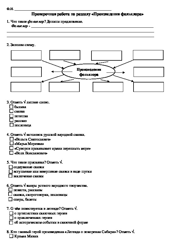 Тематическая проверочная работа по разделу творчество пушкина. Контрольная работа по теме фольклор. Проверочная работа фольклор 2 класс. Проверочная работа по литературному чтению 3 класс фольклор. Проверочная работа произведения фольклора 4.