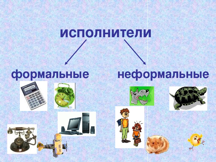 Укажите примеры неформальных исполнителей в предложенных. Формальные и неформальные языки. Формальный исполнитель алгоритма. Формальные и неформальные языки в информатике. Формальный и неформальный Тип исполнителя.