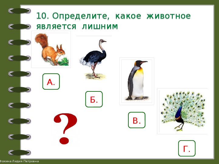 Тест животные 2 класс окружающий