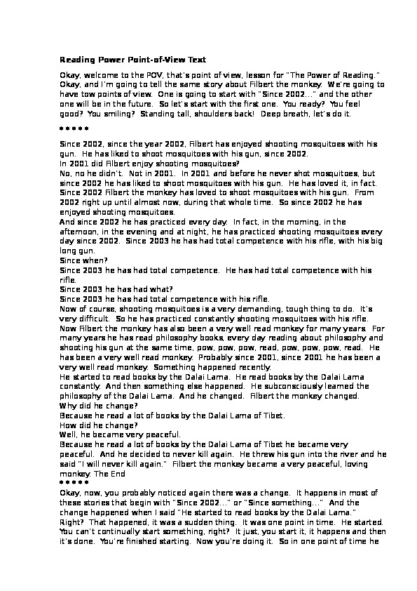 Обложка для материала Reading Power Point-of-View Text
