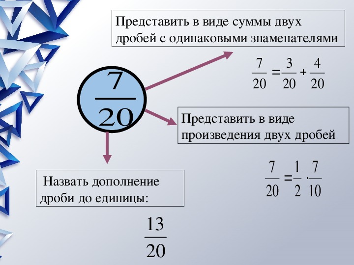 Представить 20. Представить дробь в виде произведения. Представьте дробь в виде суммы двух дробей. Представьте данные дроби в виде дробей с одинаковыми знаменателями. Представь дробь в виде произведения.