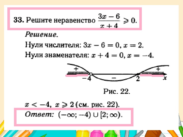 Презентация решение квадратных неравенств 8 класс мордкович