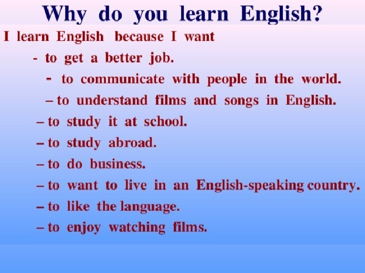 You are learn english. Why do you learn English. Why are you Learning English. Why do we learn English. Why do you want to learn English.