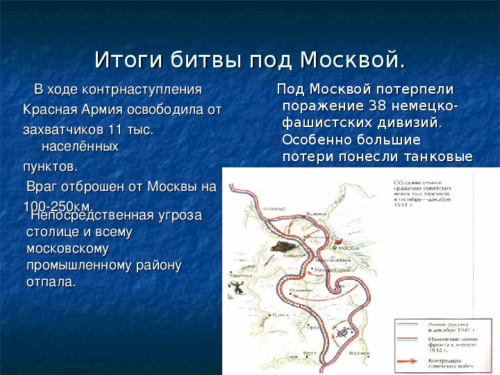 Контрнаступление красной армии под москвой карта