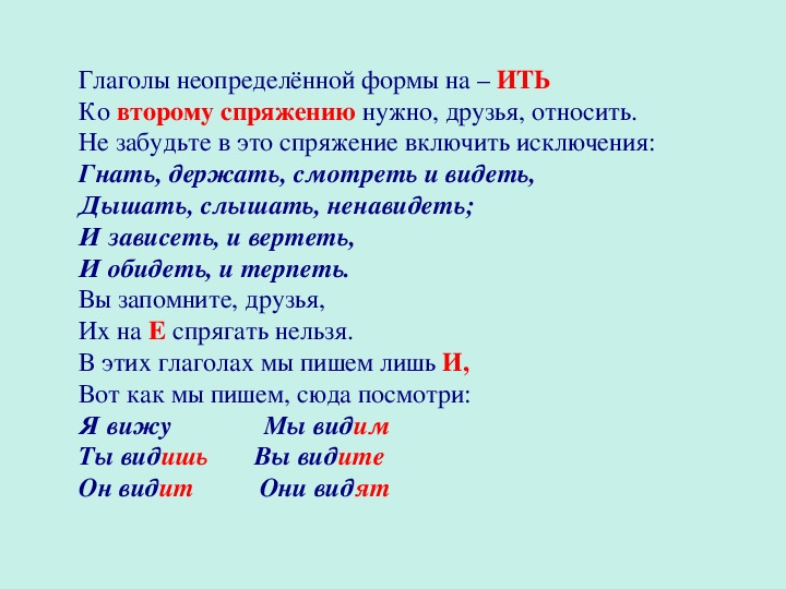 Образуйте глаголы совершенного вида желает гонит дышит звенят несут рисую выделите окончания