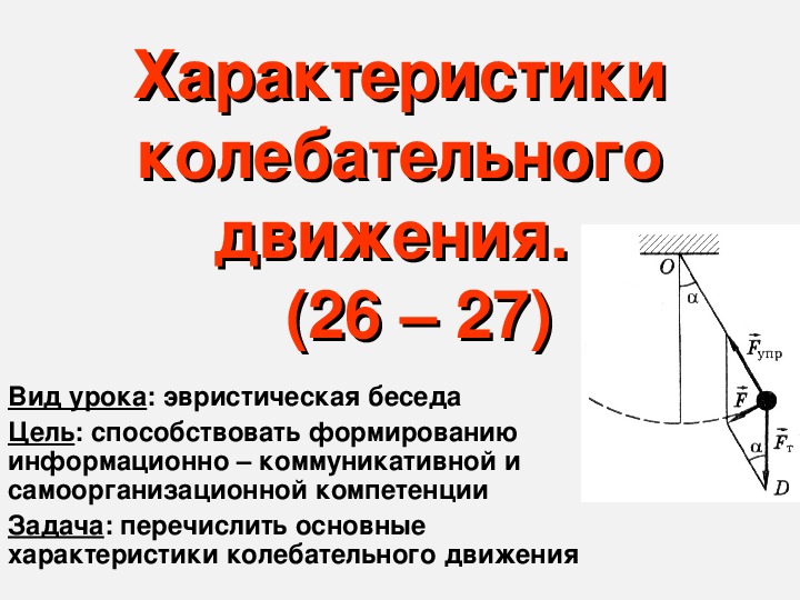 Характеристики колебательного движения