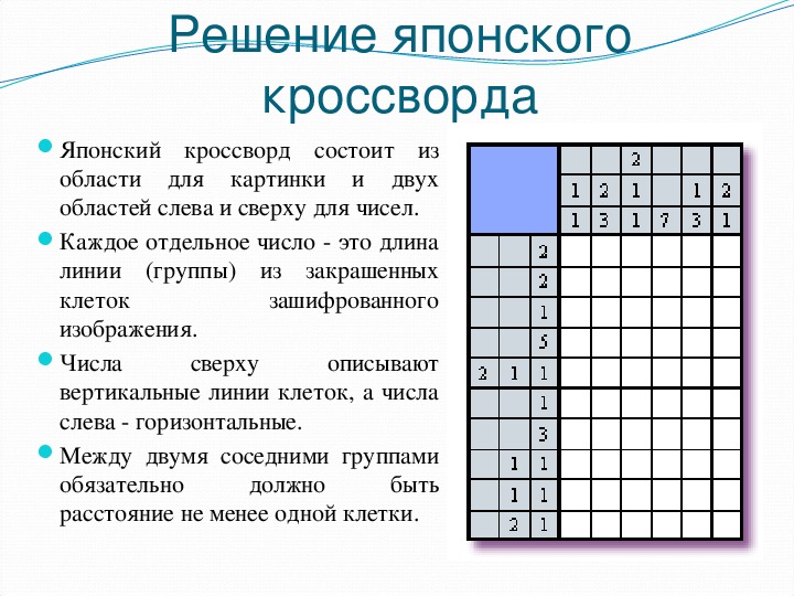 Как разгадать японский кроссворд восстановить рисунок