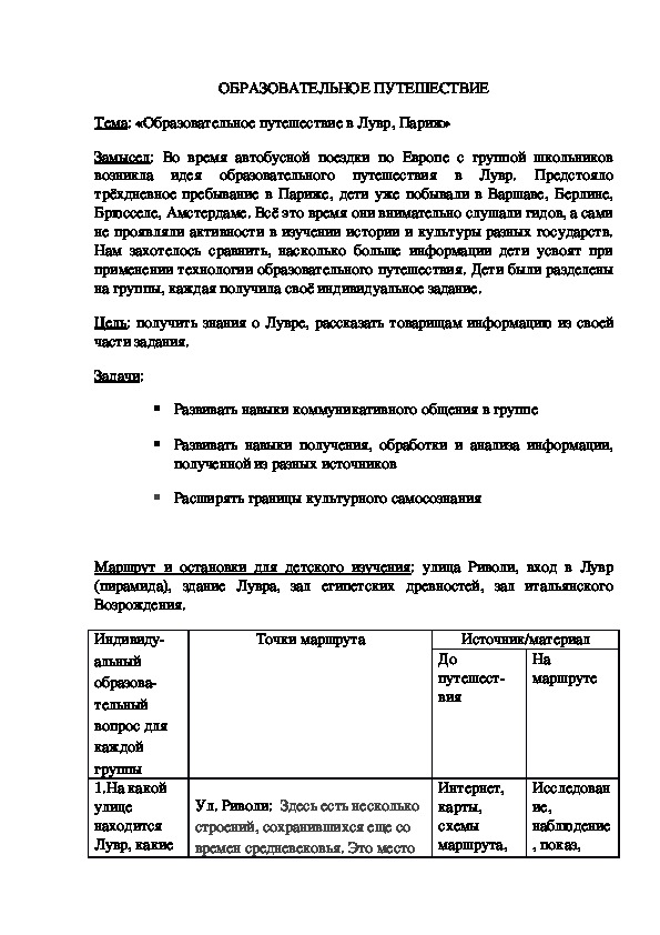 Обложка для материала Образовательное путешествие (9-11 класс)