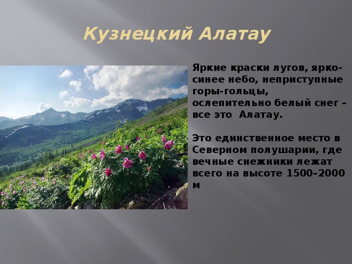 Кузнецкий алатау презентация