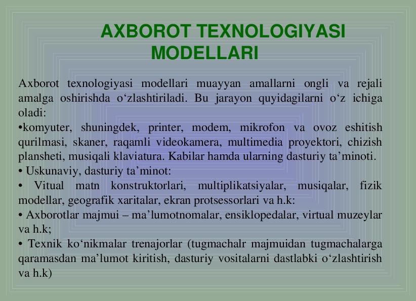 Axborot texnologiyasining bandlikka tasiri