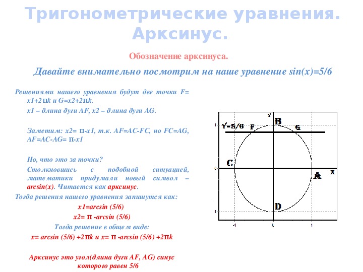 Технологическая карта тригонометрические функции