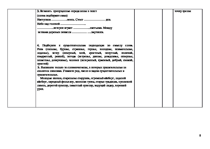 Технологическая карта урока русского языка  в 5 классе по теме " Определение".