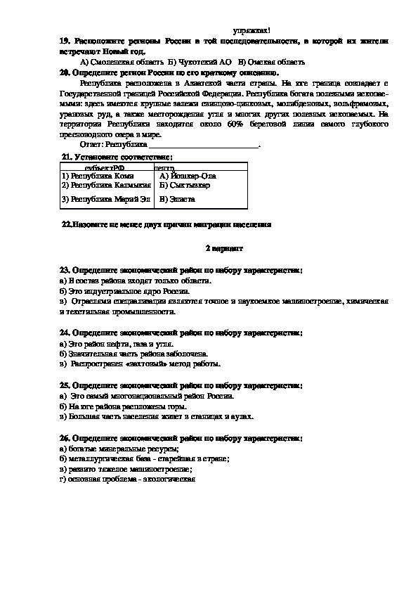 Контрольная работа: Состояние окружающей среды города Сыктывкара