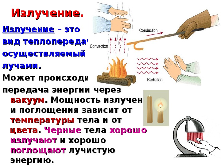 Какой вид теплопередачи сопровождается переносом вещества. Теплопередача конвекция излучение 8 класс. Теплопроводность излучение. Теплопроводность виды теплопроводности.