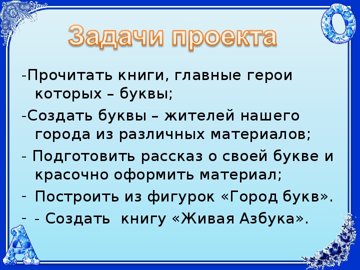 Проект город букв 1 класс литературное чтение