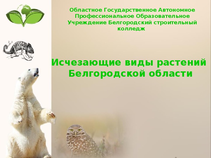 Презентация по биологии "Исчезающие виды растений Белгородской области"