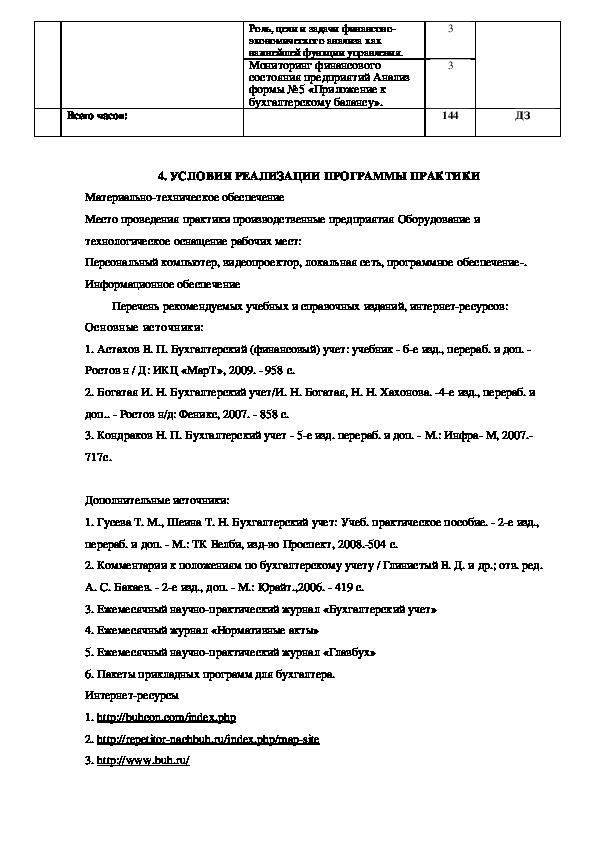 отчет по практике экономика и бухгалтерский учет.