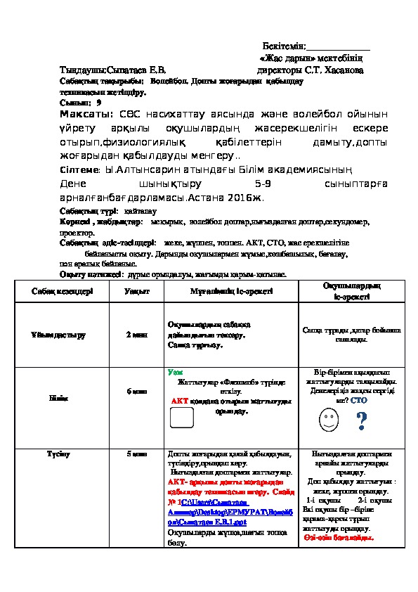 Конспект урока по 3 базовому уровню