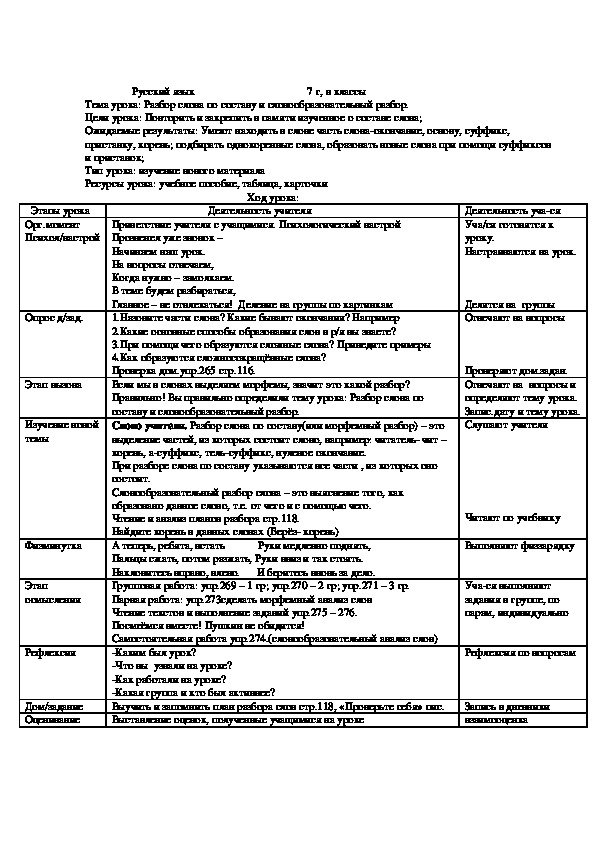 Разбор слова по составу и словообразовательный разбор.