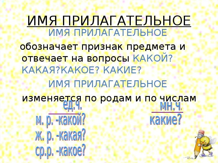 Прилагательное обозначает признак предмета который. Как изменяется имя прилагательное.