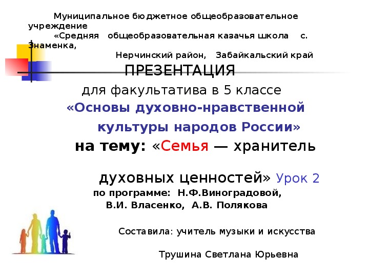 Презентация основы духовно нравственной культуры народов россии