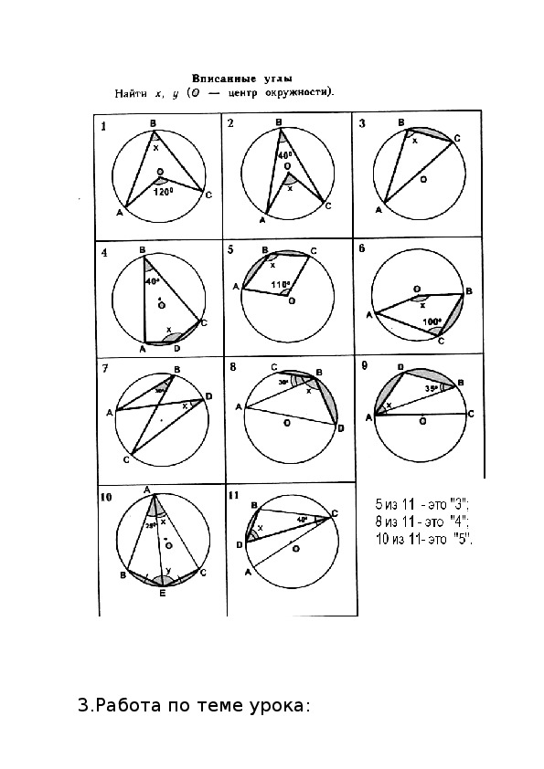5 вписанный угол