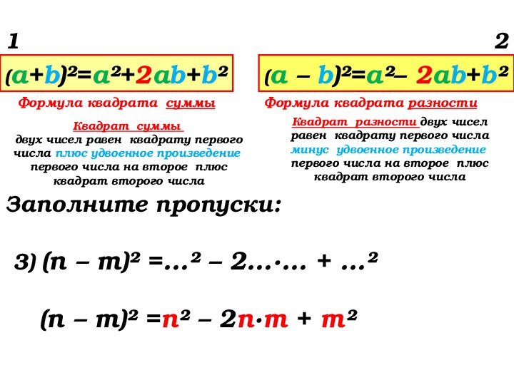 Квадрат суммы квадрат разности 7. Квадрат разности отрицательных чисел. Конспект квадрат разности 7 класс. Квадрат суммы отрицательных чисел. Отрицательный квадрат разности.