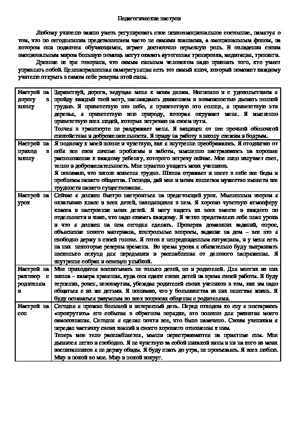 Материалы к мастер-классу по теме: "Здоровьесбережение педагога"