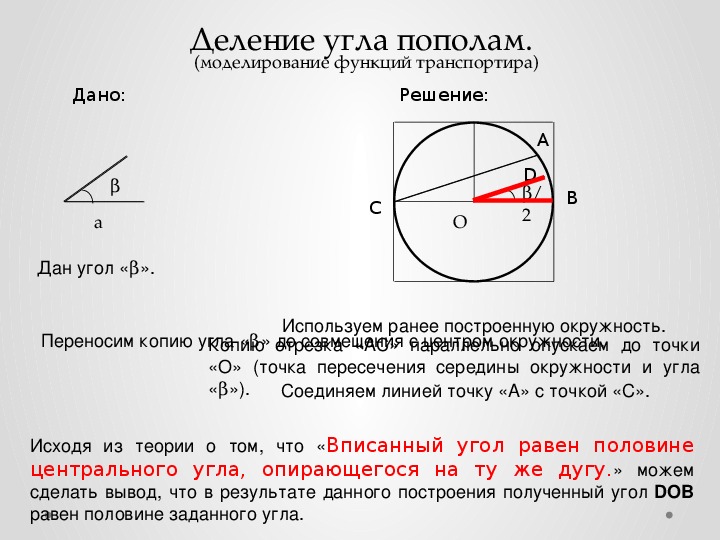 Угол делить