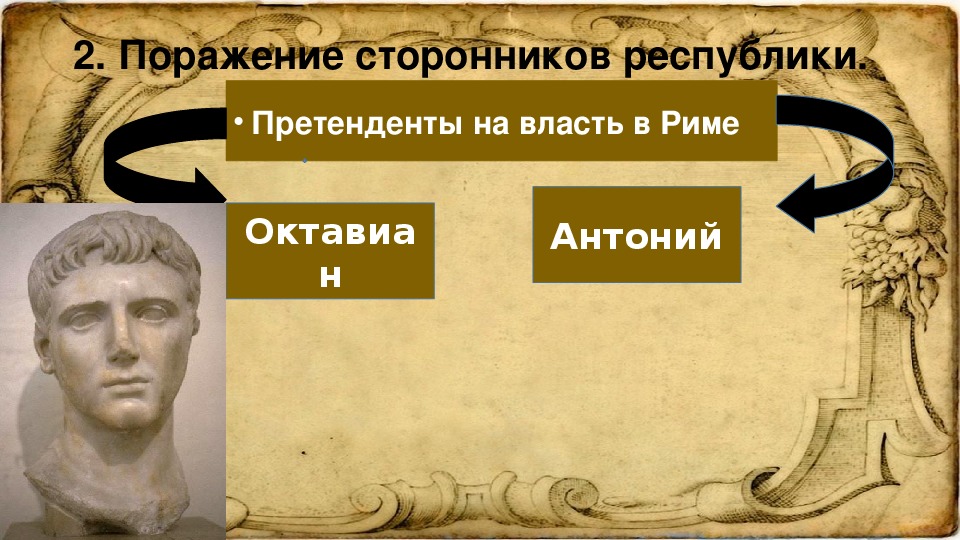 Установление империи. Антоний и Октавиан. Установление империи в Риме. Установление римской империи 5 класс. Поражение сторонников Республики.