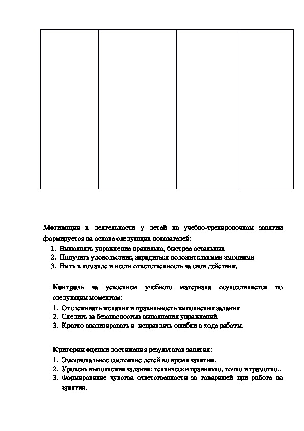 План конспект тренировочного занятия по хоккею с шайбой