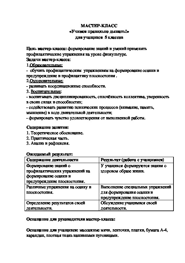 Обложка для материала МАСТЕР-КЛАСС «Учимся правильно дышать!»