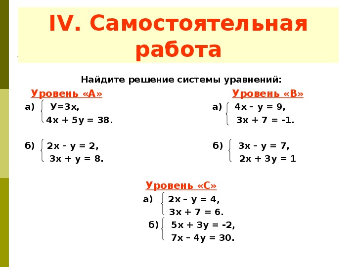 Решение линейных уравнений с 2 переменными и его график