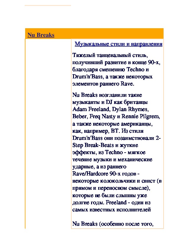 Обложка для материала Статья: Nu Breaks (стили музыки)