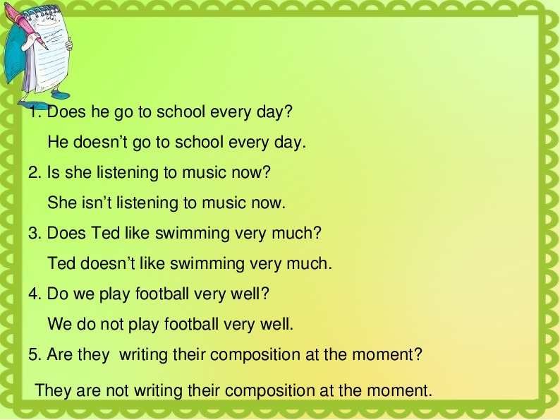 I to school every day. He go to School every Day. Find the mistakes he go to School every Day. Ben go to School every Day.