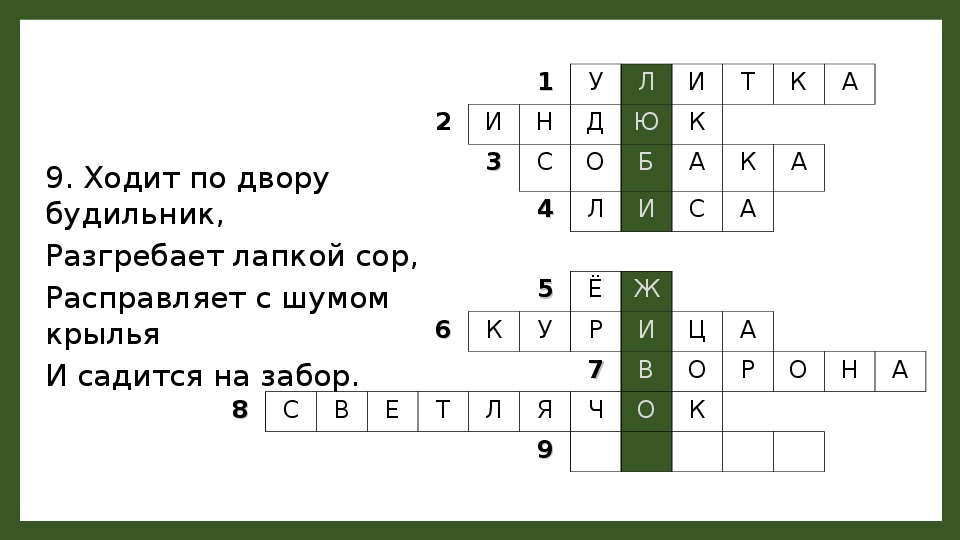 Анимация кроссворд в презентации