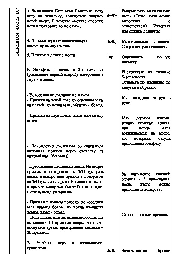 План конспект по гандболу 9 класс