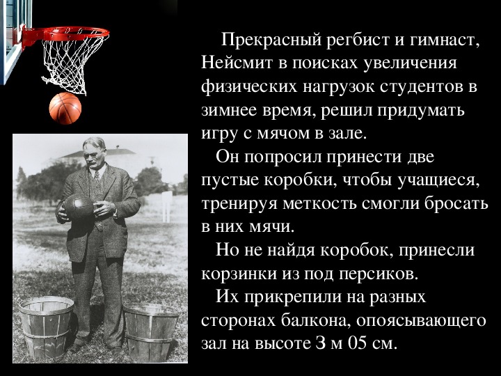 Игра придуманная нейсмит. История развития баскетбола.
