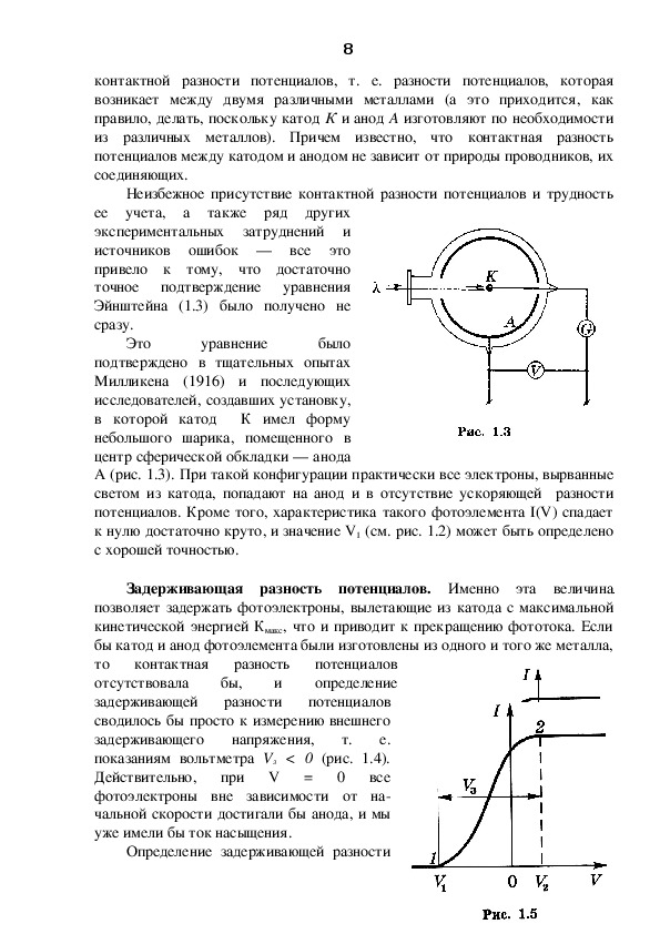 Вольт амперная характеристика внешнего фотоэффекта